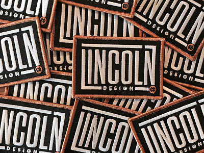 LINCOLN patches agency black branding design studio logo square type