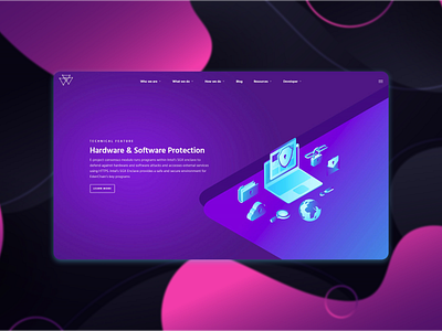 LP for a software product branding flat landing page product ui web