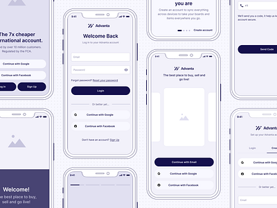 Advanta Wireframe Kit app flat mobile app ui wireframe kit wireframes