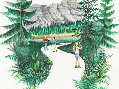 Earthwatch Environmental Non-Profit - Forest Detail illustration nature illustration watercolor