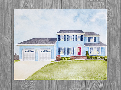 House Commission 1 building illustration drawing facade home illustration house illustration illustration realism watercolor watercolor art