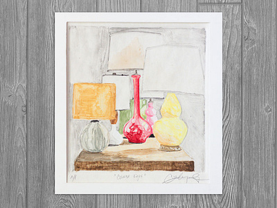 Lamps colorful colorful art drawing illustration still life watercolor