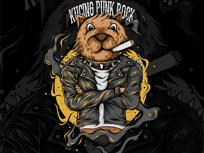 Punk Rock Cat artwork cover cover art cover design design illustration vector vector illustration