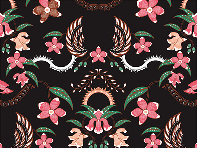 Anggrek artwork batik batik indonesia batik vector cover cover design design flat illustration pattern pattern art vector