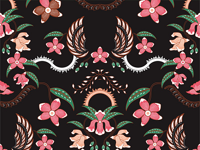 Anggrek artwork batik batik indonesia batik vector cover cover design design flat illustration pattern pattern art vector