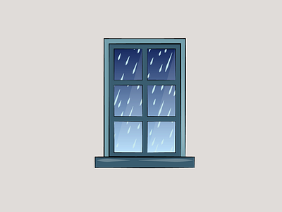 Window view - rain artwork creative design digitalart graphic design graphicdesign icon illustration vector vectorart