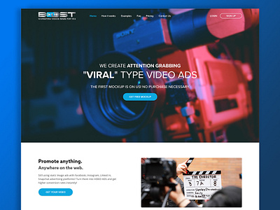 Video marketing company | Webdesign adobe xd app blue clean dailyui design homepage homepage design interaction interface landing page layout minimal ui userexperiance ux website