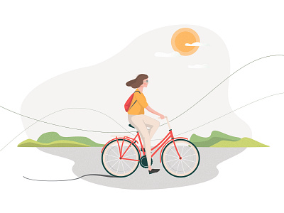 Red bicycle bicycle design graphic illustraiton people people illustration vector
