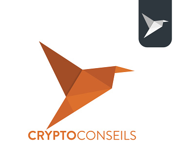 Crypto flat design illustration logotype