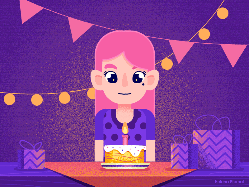 Happy birthday! birthday cake cake candle character cute fire frame by frame girl glasses granny happy birthday illustration morphing noise old party texture vector young