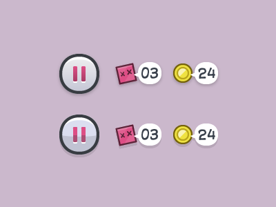 Gradated or flat? button coins game lives ui