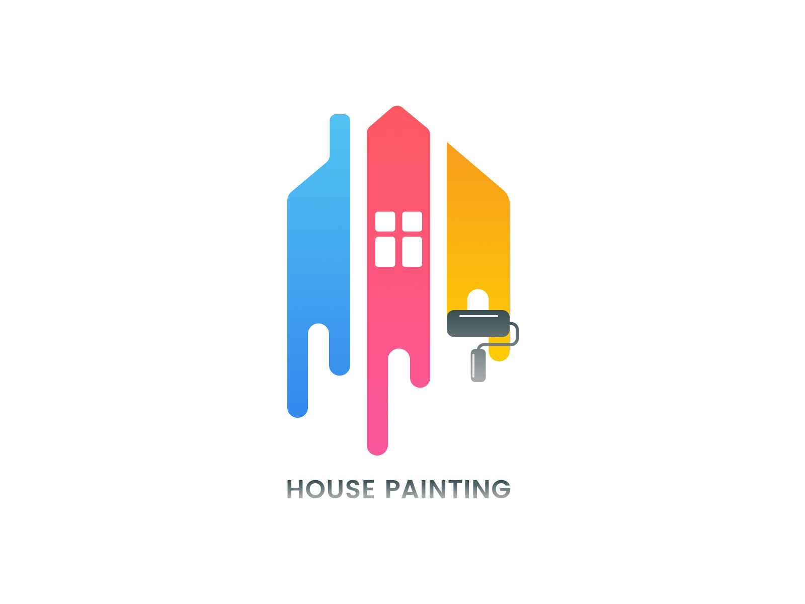 House Painting Logo Design Colorful Logo by Arpan