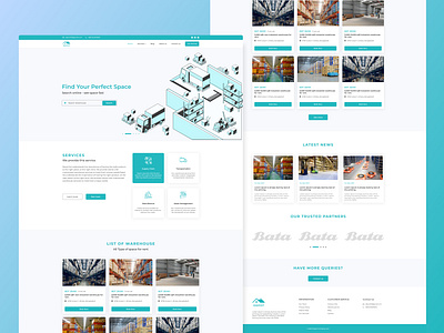 Depot Warehouse Rental Portal Landing page UI Design adobe photoshop adobexd animation app branding design figma graphic design home page icon illustration logo motion graphics new typography ui ux vector website xd ui kit