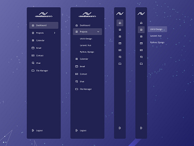 Dashboard Side Drawer UI Design