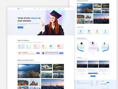 EDU Abroad Center Website Home Page UI Design. 2021 2022 admin adobe photoshop adobexd app design figma home home page landing landing page modern new page trending ui ux website xd ui kit