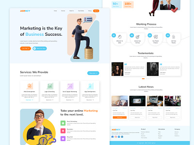 Agency Landing Page Redesign UI adobe photoshop adobexd app branding dashboard design figma graphic design home page homepage illustration landing page logo mobile mobile apps ui uiux ux website xd ui kit