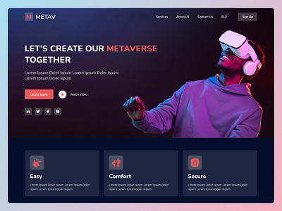 METAV Website Landing Page Design Concept 2022.