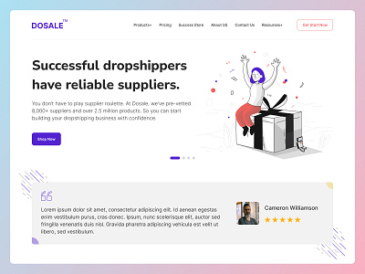 Dosale Website Landing page UI Design.