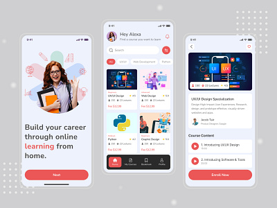 Online Education Course App UX/UI Design Concept