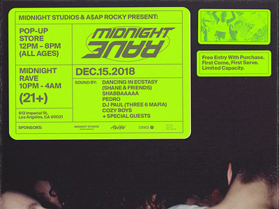 A$AP Rocky & Midnight Studios: Midnight Rave asap rocky branding design grid layout los angeles midnight poster typography
