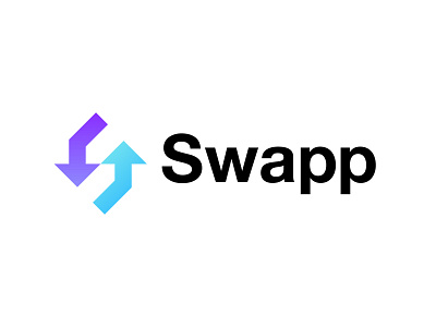 Swapp app arrow logo arrows brand mark branding connect exchange gradient identity logo design minimalist design minimalist logo simple design simple logo design swap tech logo