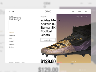 CEMO E-Commerce concept design figma landing page ui uiux ux web web design website