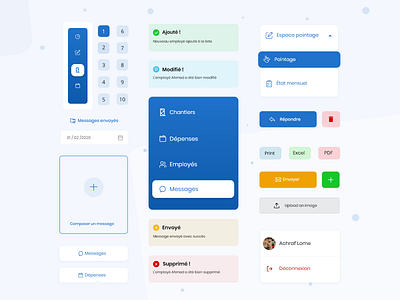 UI components for a management system