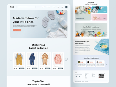 Wefli - Ecommerce landing page babies shop children shop clothes clothing ecommerce ecommerce design ecommerce store home page home page design landing page landing page concept landing page design shop shopping ui uiinspiration website concept website design