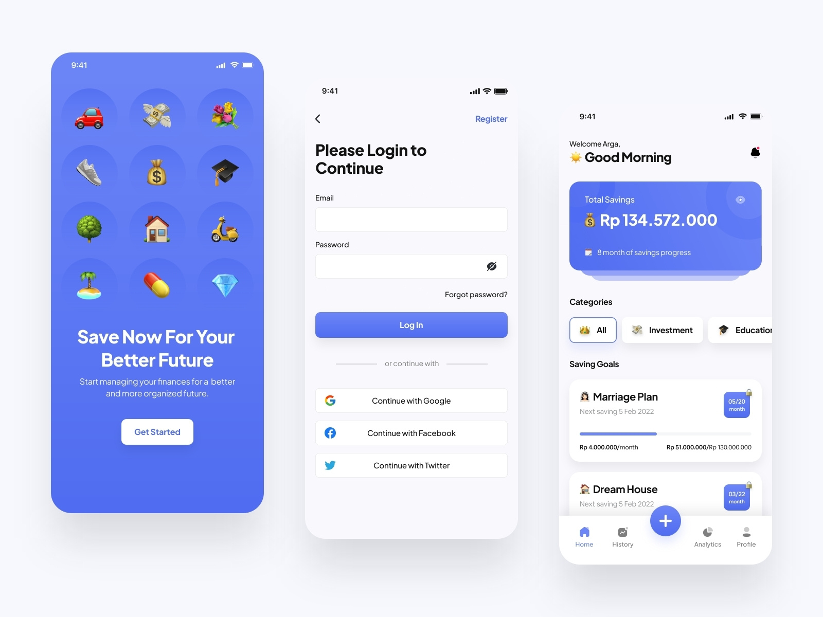 App - Savings Plan by Nur Arga Dahana on Dribbble