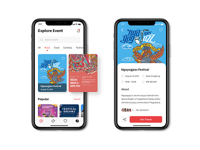 Explore Event event jazz mobile app design ui ui design