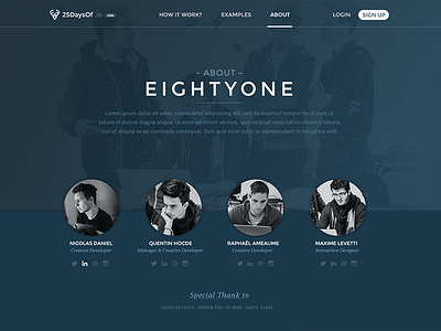 25DaysOf | About Page 25daysof about page clean minimal one page simple ui web design