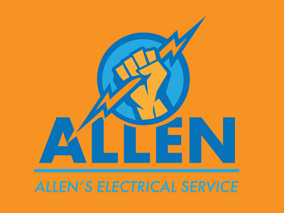 Allen Electric branding contractor design electric icon illustration lightning logo orange service tennessee ui