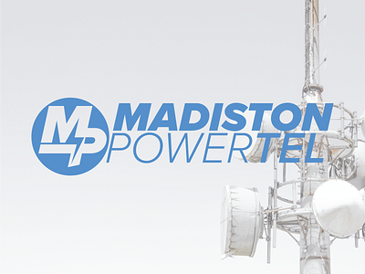 Madiston PowerTel branding design electric fiber icon illustration lightning logo telecom tennessee ui