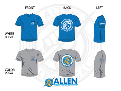 Allen Electrical Pocket T apparel branding design electric icon illustration logo shirt telecom tennessee