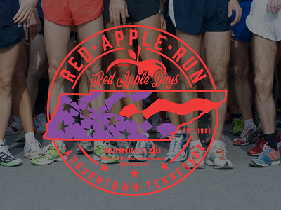 Red Apple Run 21 5k apparel apple branding design icon illustration logo marathon race run tennessee typography ui ux vector