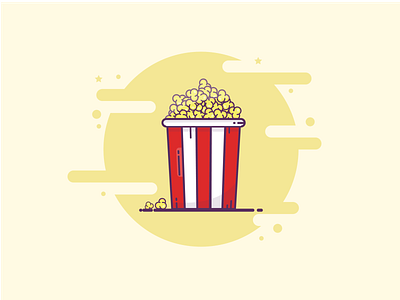 Popcorn Illustration adobe illustrator design icon illustration movie popcorn