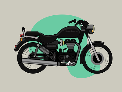 Motorcycle Illustration adobe illustrator car design icon illustration logo motorbike motorcycle royal enfield vector