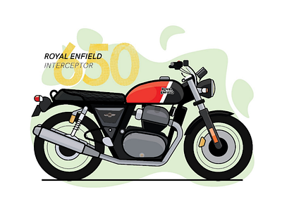 Royal Enfield Illustration adobe illustrator bangalore bullet car design designer enfield flat graphic illustration india interceptor line art motorcycle