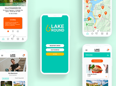 LakeRound app branding design designer logo prototype ui ux uxui vector xd design