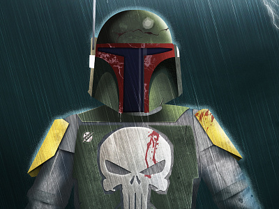 Boba Fett - Punishment boba fett comic art crossover illustration marvel photoshop star wars the punisher