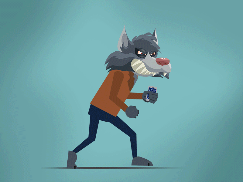 Wolf Sneak Test after effects animation sneaking walk cycle wolf