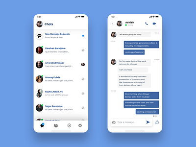 Chatting Interface DEsign android facebook ios messenger uxui