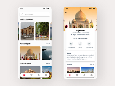 Travel Guide UI adobe xd android design ios travel app travellers travelling ux ui