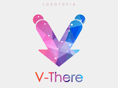 Logotopia - V-There branding design illustration logo