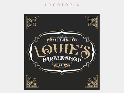 Logotopia - Louie's Barbershop branding design illustration logo vector