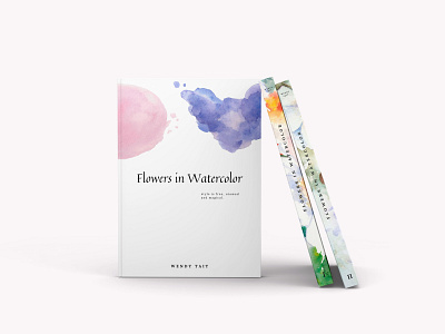 Flowers in Watercolor book books cover cover design design photoshop poligraphy style typography white