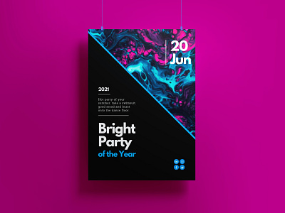 Bright Party design font illustration photoshop poster style typography