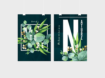Nature design font nature photoshop poster style typography
