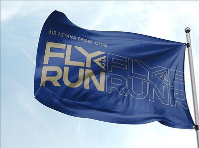 Flyrun air astana sport club branding logo sports logo typography