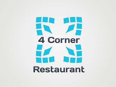 4 Corner Restaurant 4 design four logo logodesign restaurant